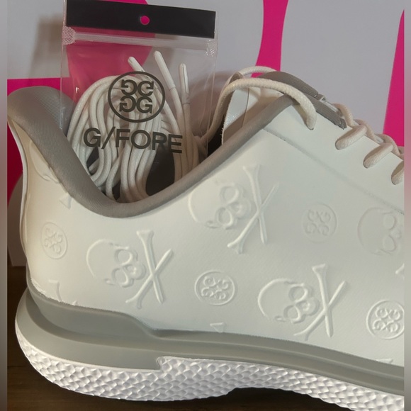 G/FORE Men’s Gallivan2r Embossed Skull & Tees Golf Shoes-White/Nimbus-Size 11.5 main image 8